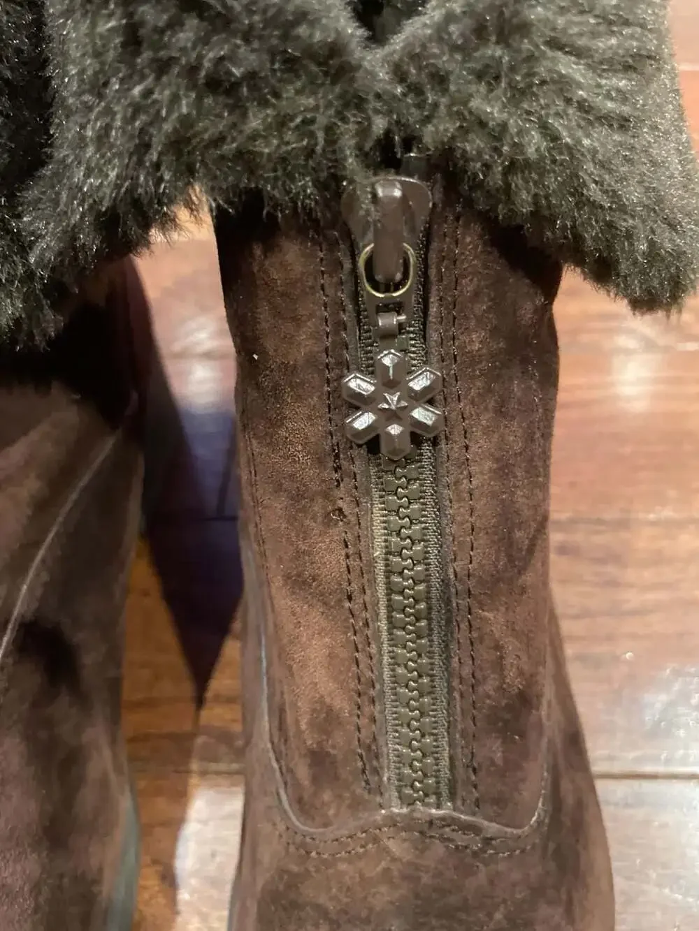 Hush Puppies Brown Suede Faux Fur Zip Winter Boots Women’s 7.5 Y2K